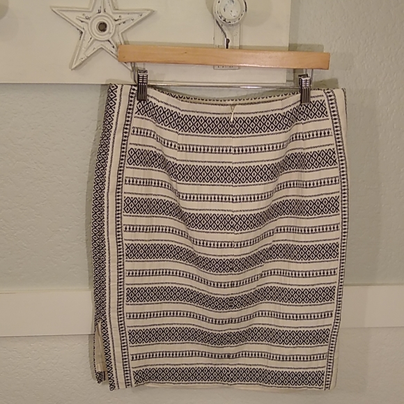 Loft Pencil Skirt Cotton Geometric Print size 12 - Picture 2 of 5